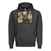 Charcoal Heather western wreath baby calf Zipper Hoodie - BarkalooDesign