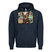 Navy western wreath baby calf Zipper Hoodie - BarkalooDesign