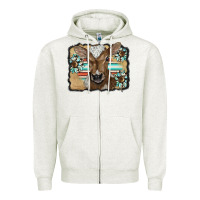 Oatmeal Heather western wreath baby calf Zipper Hoodie - BarkalooDesign