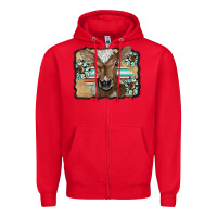 Red western wreath baby calf Zipper Hoodie - BarkalooDesign