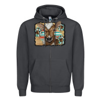 Smoke western wreath baby calf Zipper Hoodie - BarkalooDesign