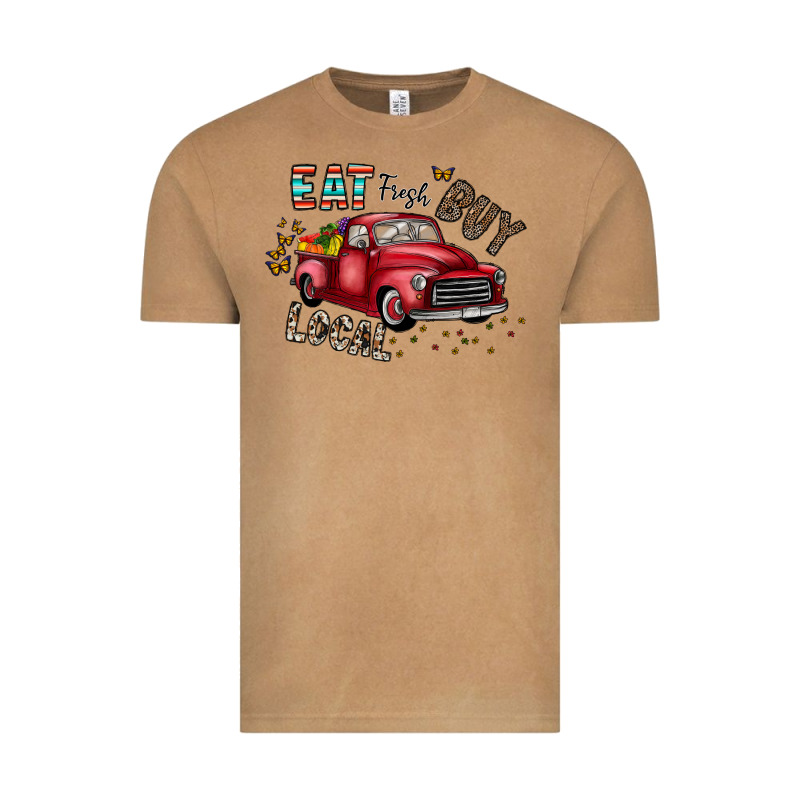 Eat Fresh Buy Local Vintage Tee by CowhideDigitalArt | Teevron