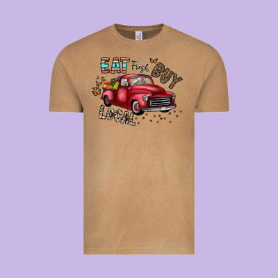 Eat Fresh Buy Local Vintage Tee Designed By Cowhidedigitalart