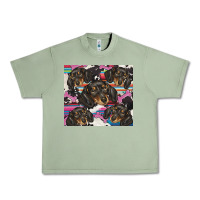 Oil Green dachshund Urban Heavy Tee - BarkalooDesign
