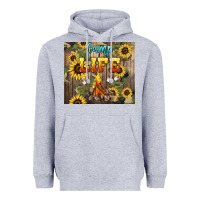 Heather Grey camp life Heavyweight Hoodie - NancyCooperArtShop