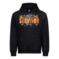 Black I am a survivor orange ribbon Kidney Cancer Urban Hoodie - NancyCooperArtShop