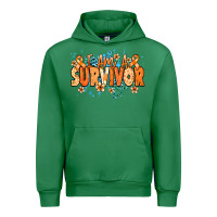 Emerald I am a survivor orange ribbon Kidney Cancer Urban Hoodie - NancyCooperArtShop