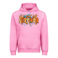 Fuchsia Pink I am a survivor orange ribbon Kidney Cancer Urban Hoodie - NancyCooperArtShop