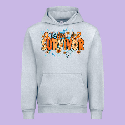I Am A Survivor Orange Ribbon Kidney Cancer Urban Hoodie Designed By Nancycooperartshop
