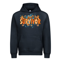 Navy I am a survivor orange ribbon Kidney Cancer Urban Hoodie - NancyCooperArtShop