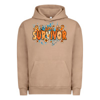 Pigment Burro I am a survivor orange ribbon Kidney Cancer Urban Hoodie - NancyCooperArtShop