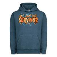Pigment Midnight Navy I am a survivor orange ribbon Kidney Cancer Urban Hoodie - NancyCooperArtShop