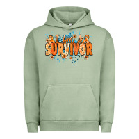Pigment Oil Green I am a survivor orange ribbon Kidney Cancer Urban Hoodie - NancyCooperArtShop