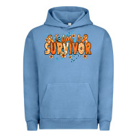Pigment Pebble Blue I am a survivor orange ribbon Kidney Cancer Urban Hoodie - NancyCooperArtShop