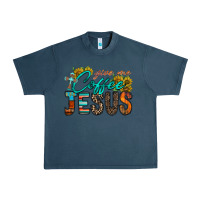 Midnight Navy give me coffee jesus Urban Heavy Tee - RacoonDesign