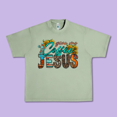 Give Me Coffee Jesus Urban Heavy Tee Designed By Racoondesign