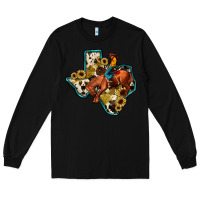 Black rodeo sunflower texas map Long Sleeve Tee - JahusDesignShop