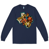 Navy rodeo sunflower texas map Long Sleeve Tee - JahusDesignShop