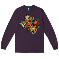 Plum rodeo sunflower texas map Long Sleeve Tee - JahusDesignShop