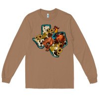 Toasted Coconut rodeo sunflower texas map Long Sleeve Tee - JahusDesignShop