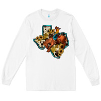 White rodeo sunflower texas map Long Sleeve Tee - JahusDesignShop