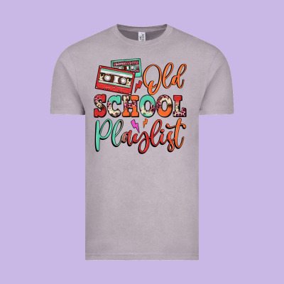 Old School Playlist Cassette Vintage Tee Designed By Fadigitalartstudio