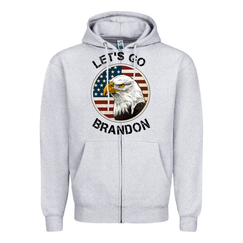 Lets Go Brandon American Bald Eagle Zipper Hoodie by Jasminsmagicworld | Teevron