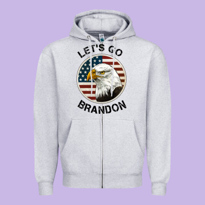 Lets Go Brandon American Bald Eagle Zipper Hoodie Designed By Jasminsmagicworld
