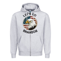Heather Grey Lets Go Brandon American Bald Eagle Zipper Hoodie - Jasminsmagicworld