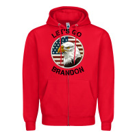 Red Lets Go Brandon American Bald Eagle Zipper Hoodie - Jasminsmagicworld