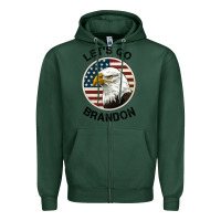 Sports Green Lets Go Brandon American Bald Eagle Zipper Hoodie - Jasminsmagicworld