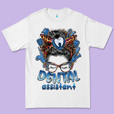 Dental Assistant Messy Bun Premium Tee Designed By Barkaloodesign
