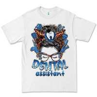 White dental assistant messy bun Premium Tee - BarkalooDesign