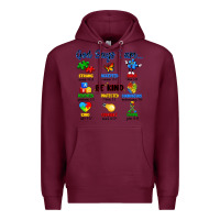 Burgundy god says i am autism Premium Hoodie - Artiststas