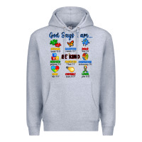 Heather Grey god says i am autism Premium Hoodie - Artiststas
