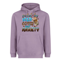 Lavender fueled by iced coffee and anxiety Heavyweight Hoodie - NancyCooperArtShop