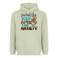 Matcha fueled by iced coffee and anxiety Heavyweight Hoodie - NancyCooperArtShop