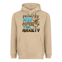 Mushroom fueled by iced coffee and anxiety Heavyweight Hoodie - NancyCooperArtShop
