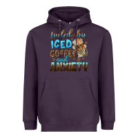 Plum fueled by iced coffee and anxiety Heavyweight Hoodie - NancyCooperArtShop
