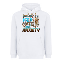 White fueled by iced coffee and anxiety Heavyweight Hoodie - NancyCooperArtShop