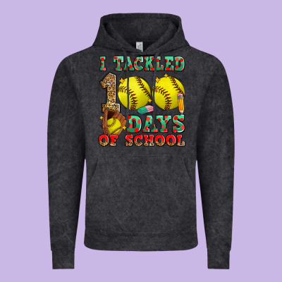I Tackled 100 Days Of School Softball Vintage Hoodie Designed By Zillion Design Studio
