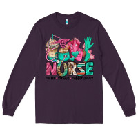 Plum nurse coffee scrubs rubber gloves Long Sleeve Tee - Jasminsmagicworld