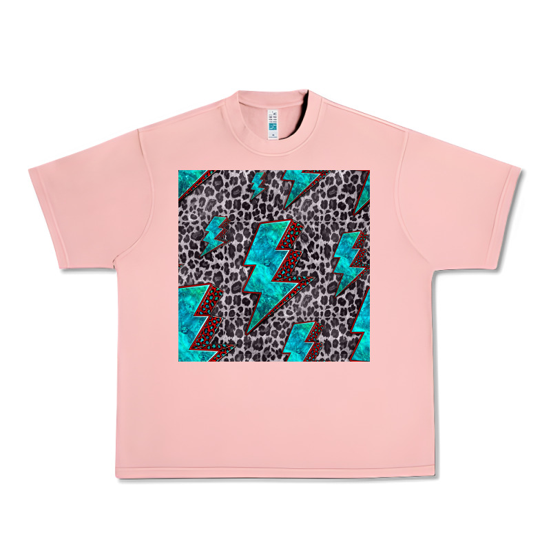 Turquoise Lightning Bolt Seamless Pattern Urban Heavy Tee by HRA Design Shop | Teevron