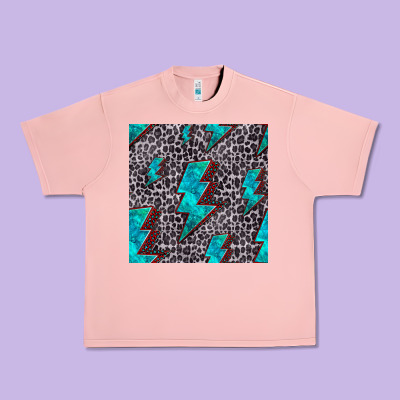Turquoise Lightning Bolt Seamless Pattern Urban Heavy Tee Designed By Hra Design Shop