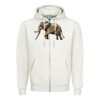Oatmeal Heather Elephant Zipper Hoodie - LillyAllenDesigns