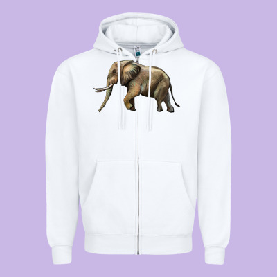 Elephant Zipper Hoodie Designed By Lillyallendesigns