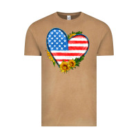 Vintage Camel usa flag heart with sunflower Vintage Tee - HRA Design Shop