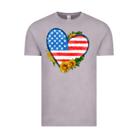 Vintage Zinc usa flag heart with sunflower Vintage Tee - HRA Design Shop