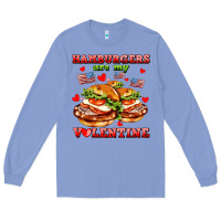 Colony Blue hamburger are my valentine Long Sleeve Tee - AdoDesignShop