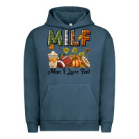 Pigment Midnight Navy Milf Man I Love Fall Urban Hoodie - texasbilliewilder
